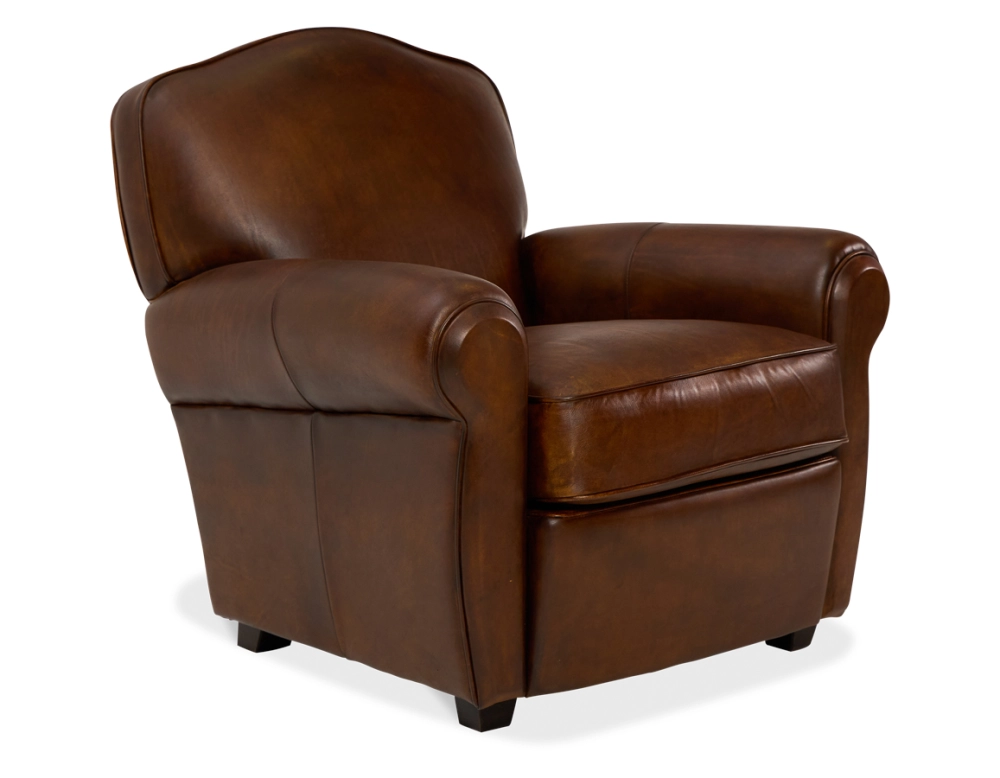 Fauteuil club cuir marron vintage