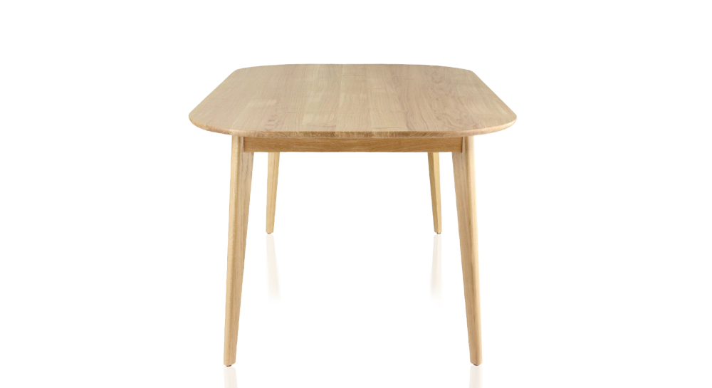 Table salle à manger en chêne 6 personnes teinte naturelle 160x100 cm