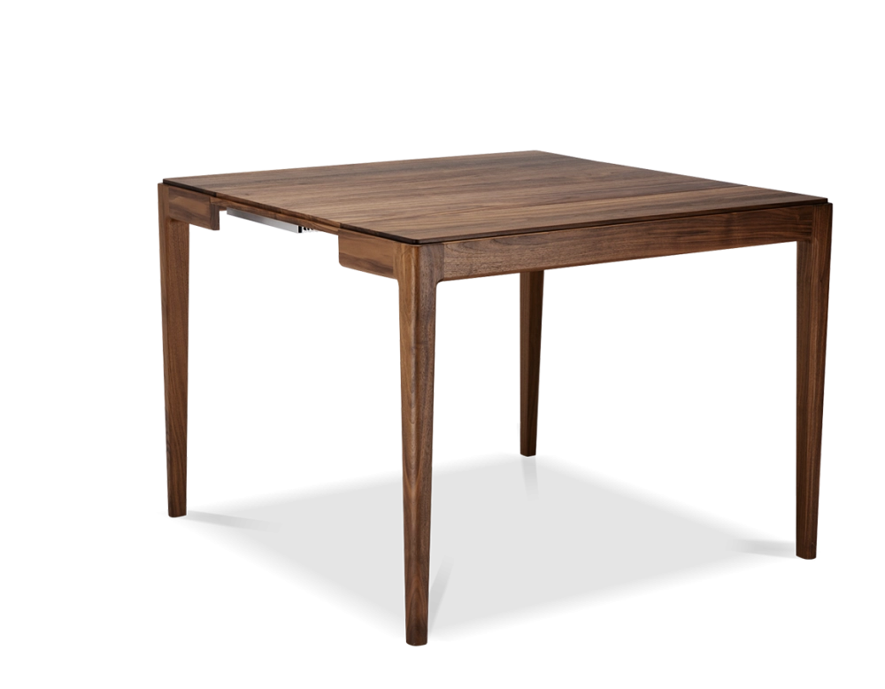 Console extensible en noyer avec 2 allonges teinte naturelle 100x50 cm