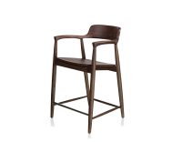 Tabouret de bar H60 cm bois teinte marron foncé