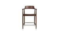 Tabouret de bar H60 cm bois teinte marron foncé