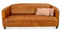 3 seater leather club sofa cognac