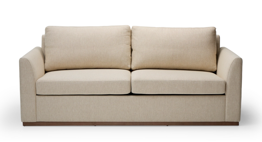 Canapé convertible 3 places tissus chiné beige