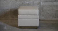 Pouf tissu chevron beige