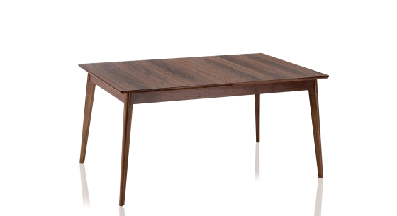 Table extensible en noyer 8 à 12 personnes avec plateau et allonges bois teinte naturelle 210x100 cm