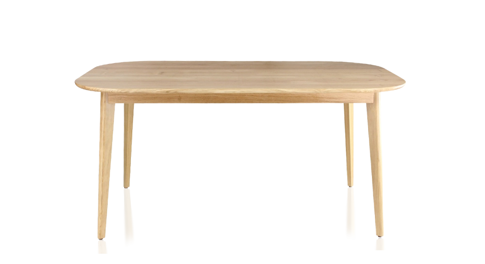 Table salle à manger en chêne 6 personnes teinte naturelle 160x100 cm
