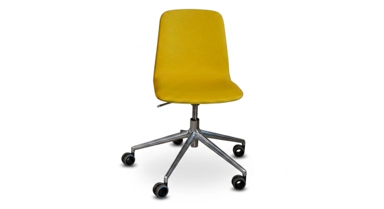Chaise de bureau à roulettes assise tissu vert anis
