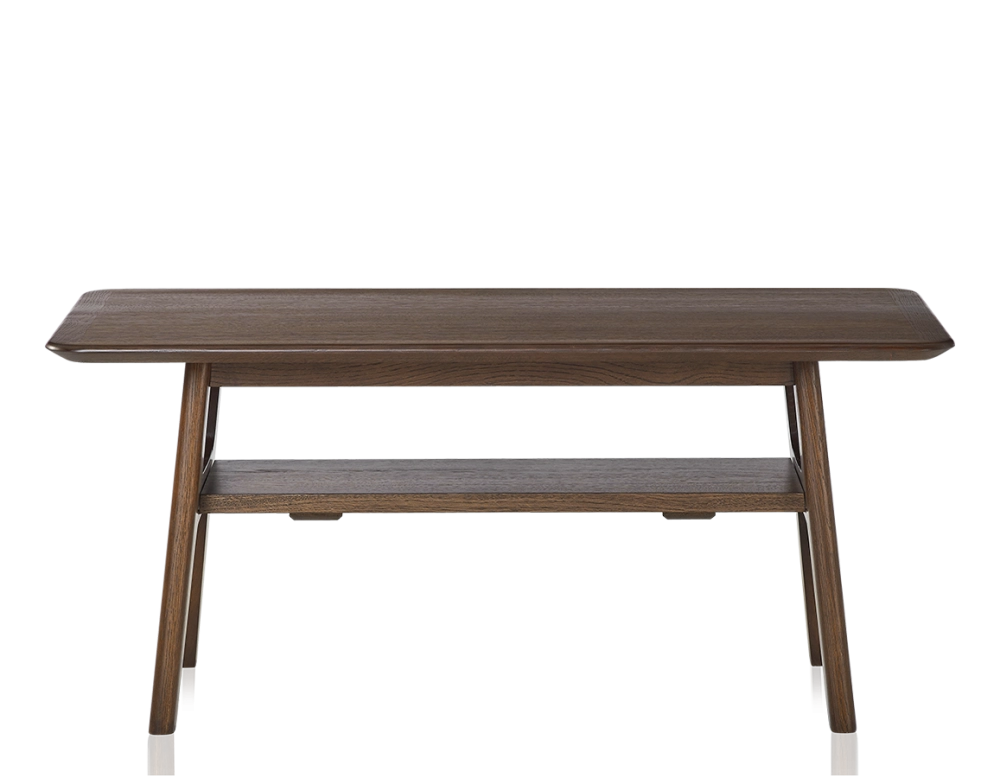 Table basse rectangulaire en chêne teinte marron foncé 100x50 cm 100x50 cm