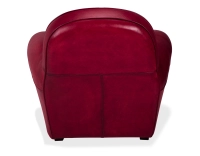 Sillón club de piel rojo carmín reposabrazos ribete