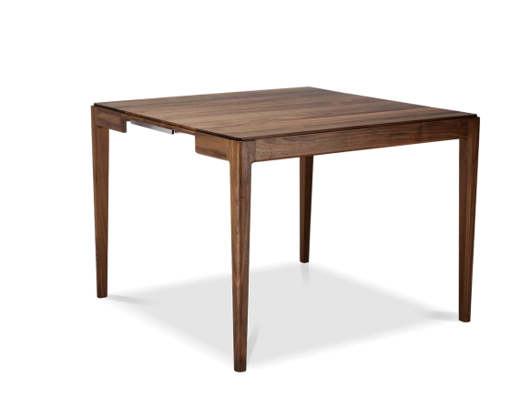 Console extensible en noyer avec 2 allonges teinte naturelle 100x50 cm
