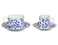 Tasse à café avec soucoupe en porcelaine lot de 2