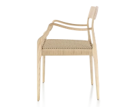 Chaise scandinave avec accoudoirs bois teinte naturelle assise corde