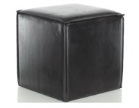 Pouf cuir noir