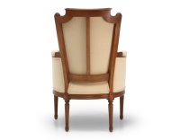 Sillón bergère estilo Luis XVI madera con tinte envejecido y tejido crema