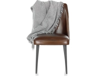 Chaise vintage cuir marron soutenu