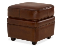 Pouf cuir marron vintage