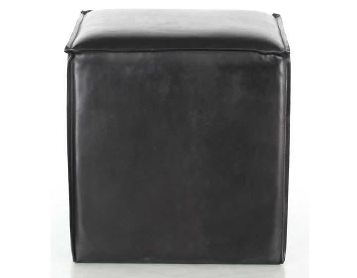 Pouf cuir noir