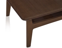 Mesa de centro cuadrada de roble teinte marron foncé 100x100 cm 100x100 cm