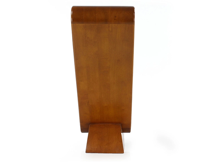 Console art déco double tiroirs bois teinte merisier