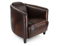 Fauteuil club cuir marron soutenu