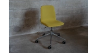 Chaise de bureau à roulettes assise tissu vert anis