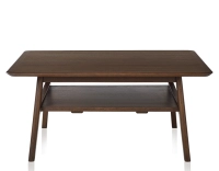Mesa de centro cuadrada de roble teinte marron foncé 100x100 cm 100x100 cm