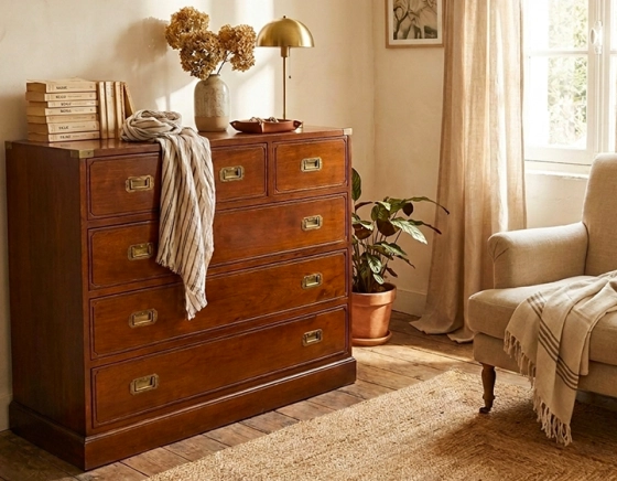 Commode marine grand modèle bois teinte merisier