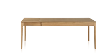 Table extensible en chêne 8 à 12 personnes avec plateau et allonges bois teinte naturelle 180x100 cm