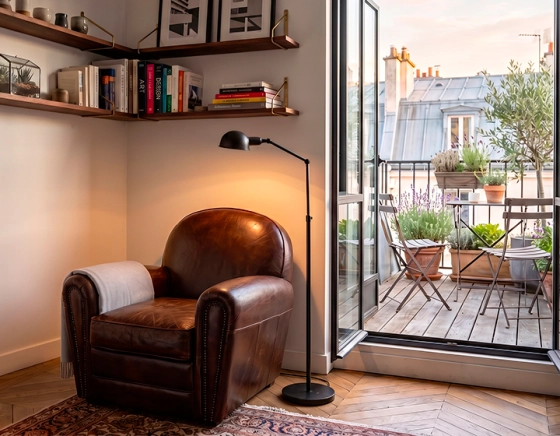 Fauteuil club cuir marron soutenu accoudoirs cloutés