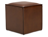 Pouf cuir marron vintage