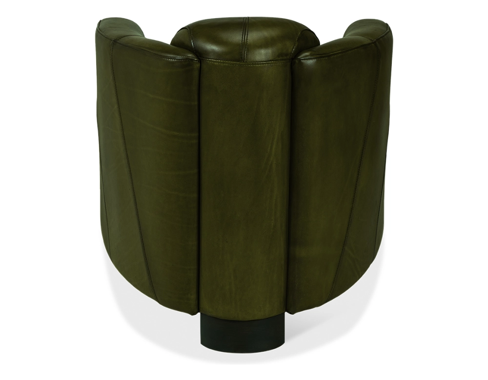 Fauteuil club cuir vert olive