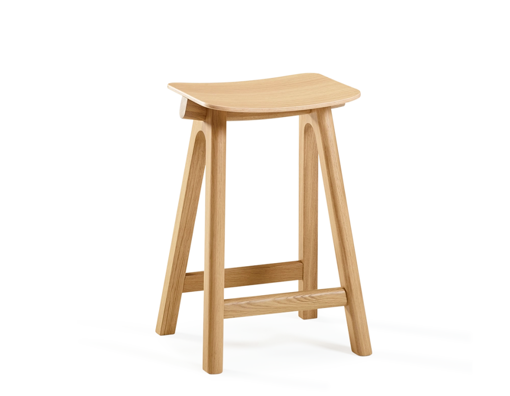 Tabouret de bar en chêne H60 cm bois teinte naturelle