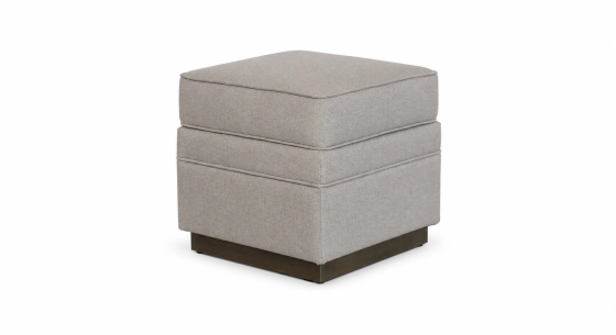 Pouf tissu chevron beige
