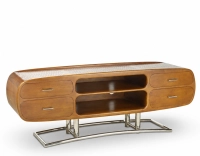 Mueble de TV marine métal et bois teinte merisier