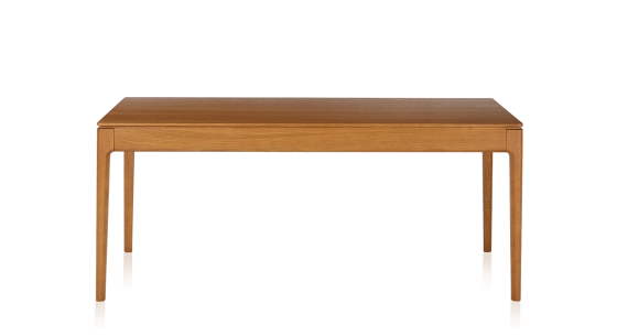 Table salle à manger en chêne 6 personnes teinte merisier plateau bois 160x100 cm