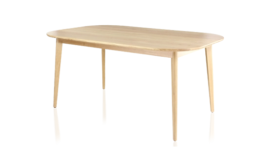 Table salle à manger en chêne 6 personnes teinte naturelle 160x100 cm