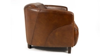 Canapé club cuir 3 places marron vintage