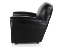 Fauteuil club cuir noir accoudoirs cloutés