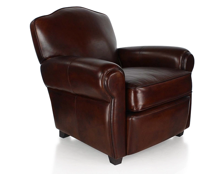 Fauteuil club cuir marron soutenu