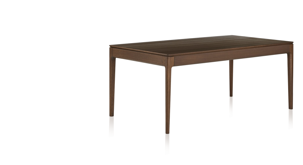 Mesa extensible de 8 a 14 personas de roble con tablero y extensiones de madera en tono marrón oscuro 210x100 cm