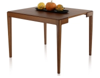 Extendable oak console table with 2 extension leaves dark brown tint 120x50 cm