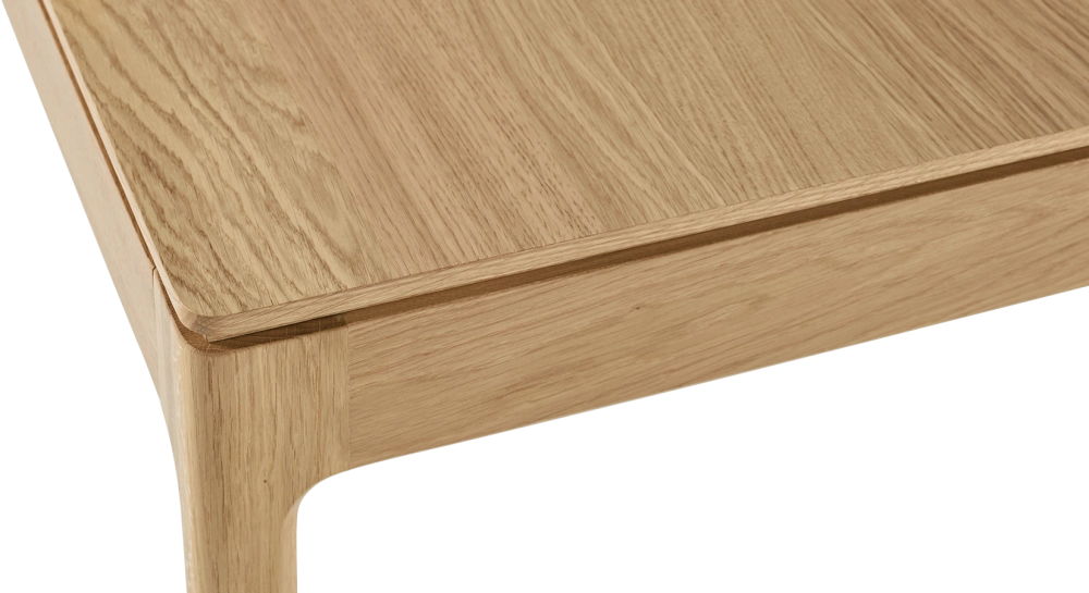 Mesa de comedor para 6 personas de roble tinte natural tablero de madera 140x90 cm