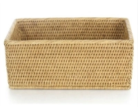 Panier de rangement rectangulaire en rotin naturel