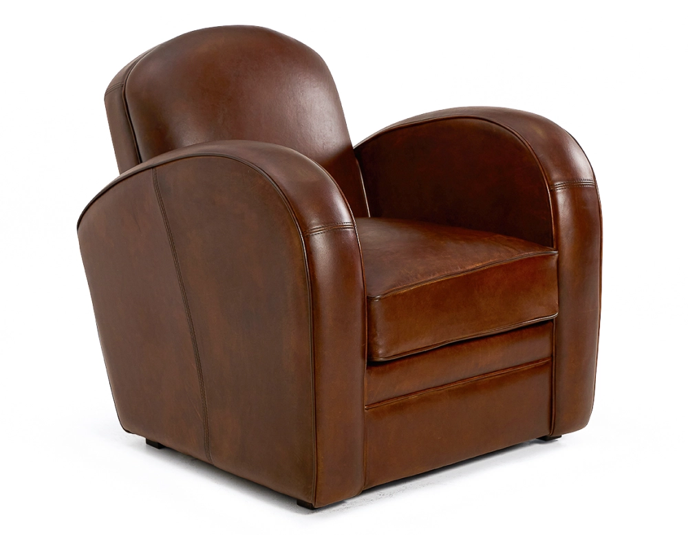 Sillón club de piel marrón vintage