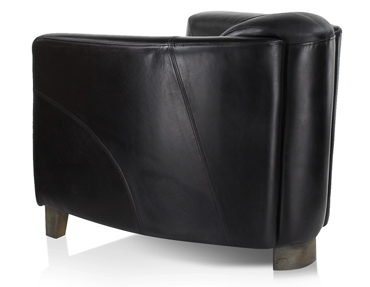 Fauteuil club cuir noir