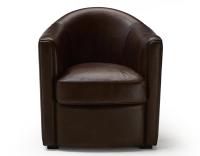 Sillón club de piel marrón intenso