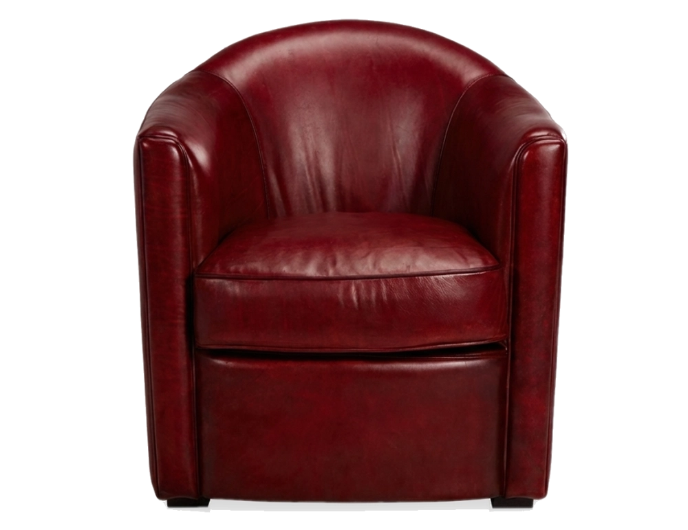 Fauteuil club cuir rouge carmin