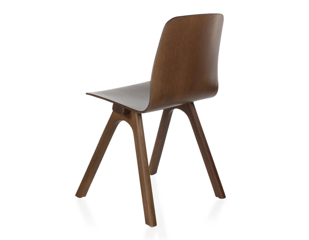 Oak designer chair dark brown wood stain