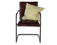 Fauteuil de bureau cuir rouge carmin