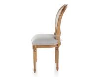 Chaise ancienne style Louis XVI bois teinte ancienne et tissu gris clair